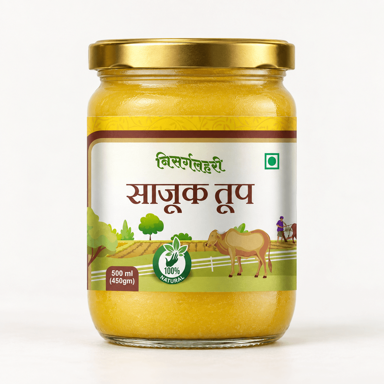 Nisargalahari Desi Cow Ghee, 500ml jar
